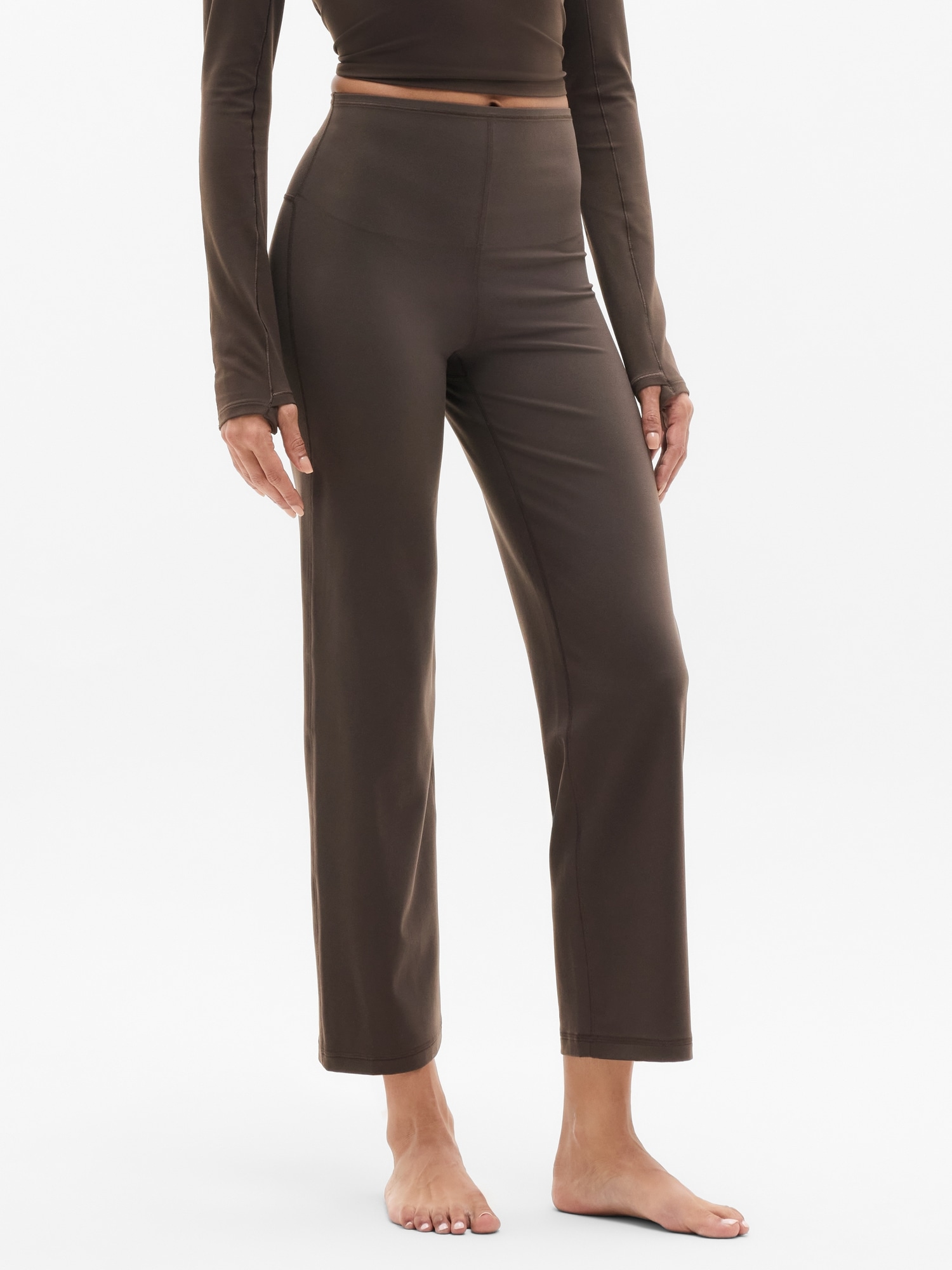 Athleta Elation Ultra High Rise Straight Crop Pant In Brown