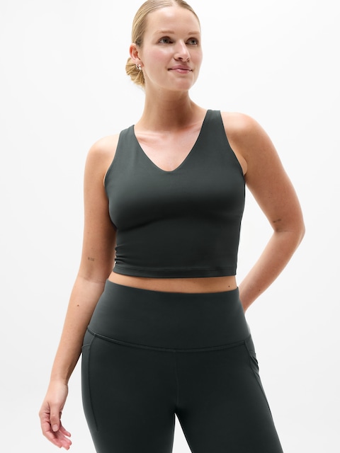 Transcend V-Neck Crop Sports Bra A-C - Elm