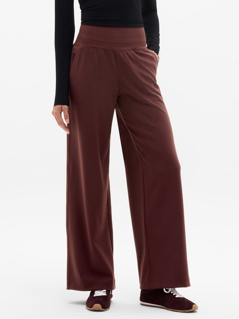 Venice High Rise Wide Leg Pant - Garnet