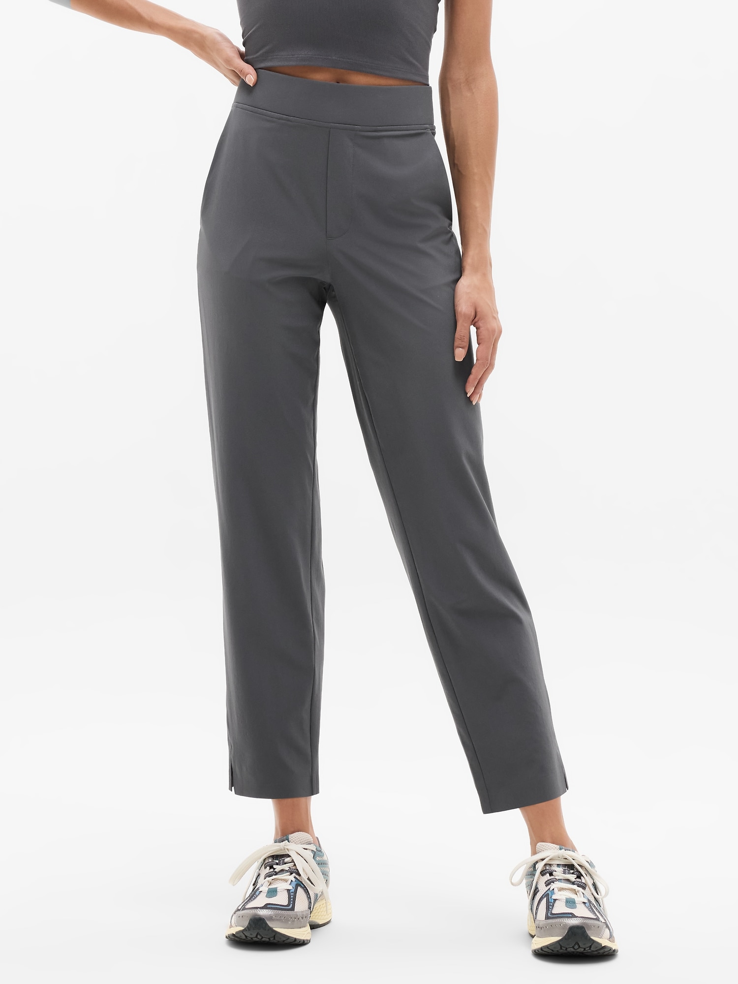 Athleta Brooklyn Mid Rise Ankle Pant In Gray