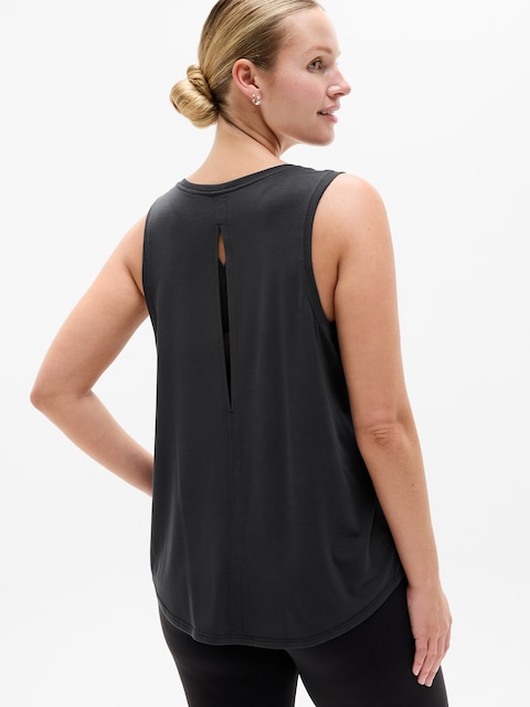 With Ease Open Back Tank - Black