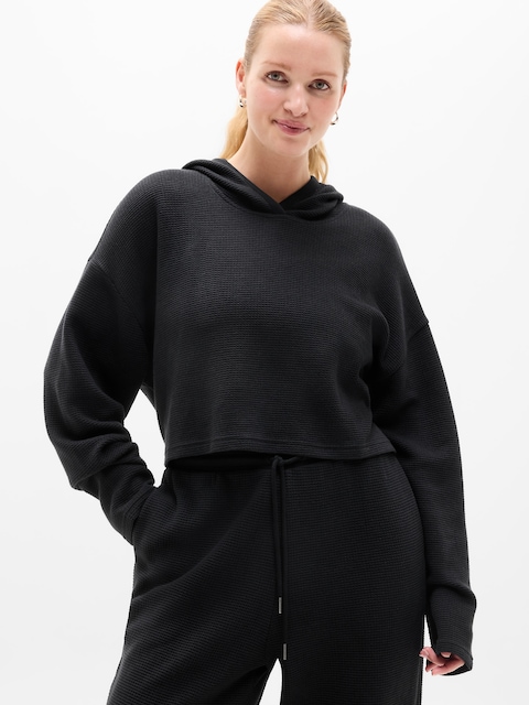 Tranquil Waffle Hoodie - Black