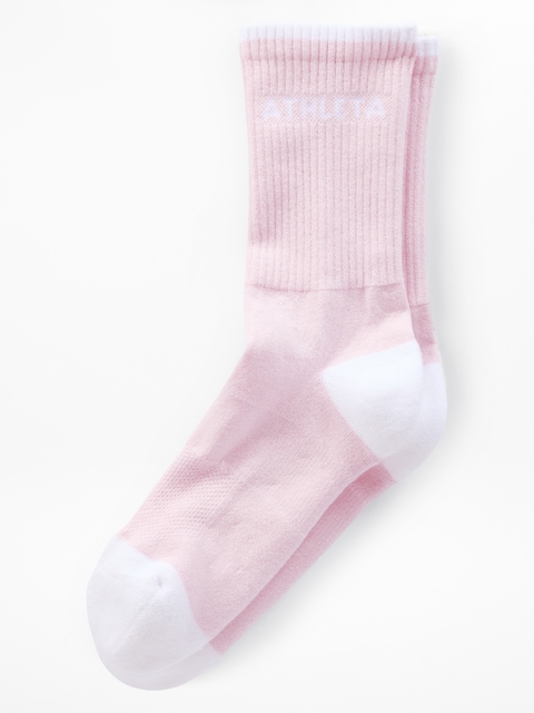 Athleta Colorblock Everyday Crew Sock - Primrose/Bright White