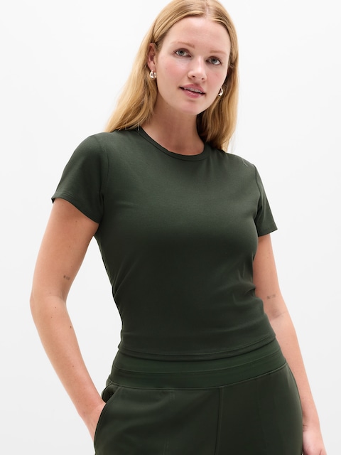 Signature Rib Crop Tee - Elm