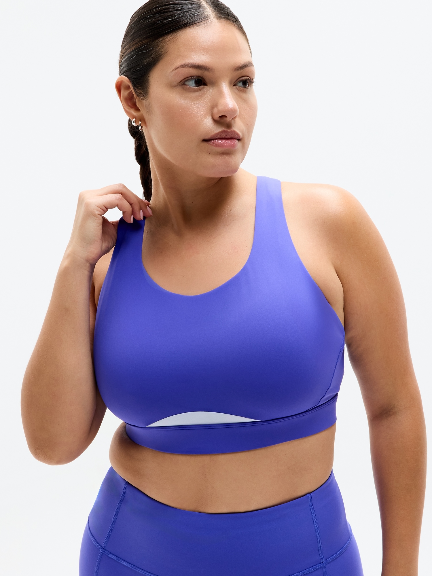 Athleta Interval Colorblock Bra D-dd In Blue