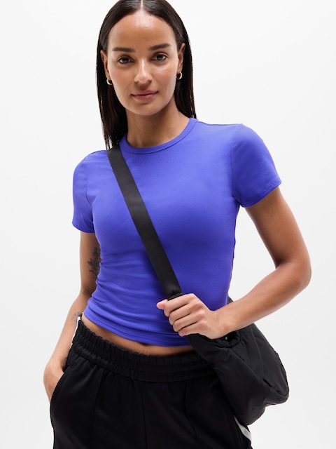 Signature Rib Crop Tee - Borealis