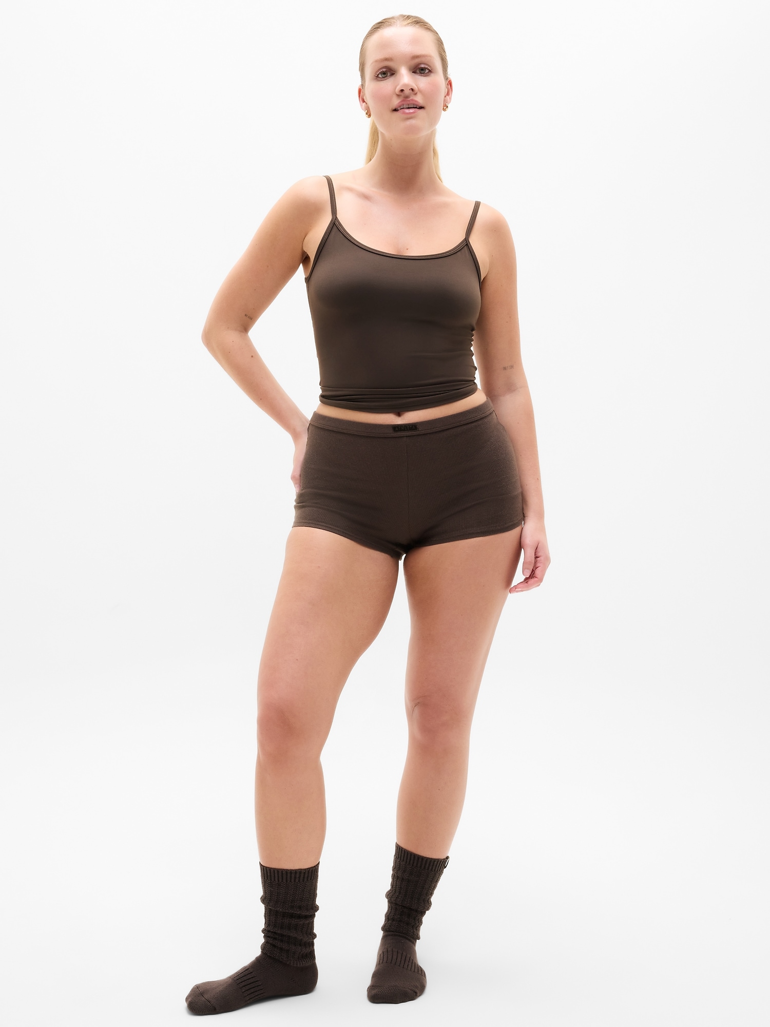 Tranquil Mid Rise Waffle Boyshort