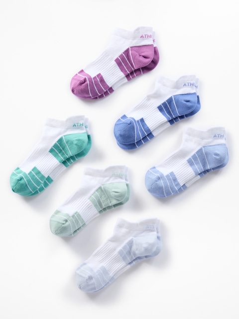 Athleta Girl Everyday Ankle Sock 6-Pack - Cool Multi