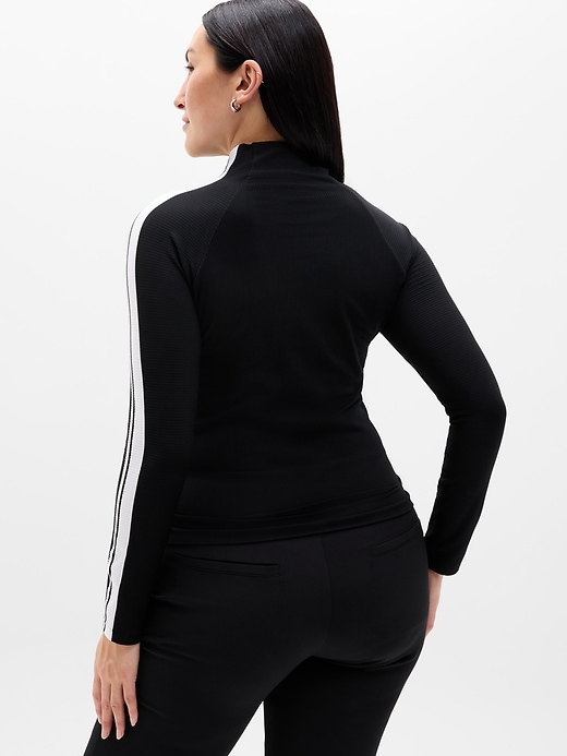 Image number 5 showing, Renew Seamless Mock Neck Stripe Logo Top