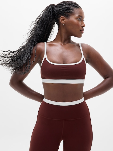 Square Neck Bra A-C - Garnet/White