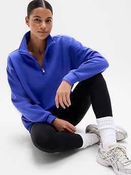 Forever Fleece 1/4 Zip Sweatshirt - Blue - image 2