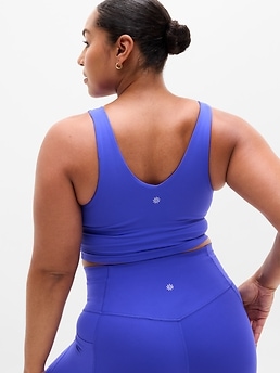 Transcend V-Neck Crop Sports Bra A-C - Blue - image 2