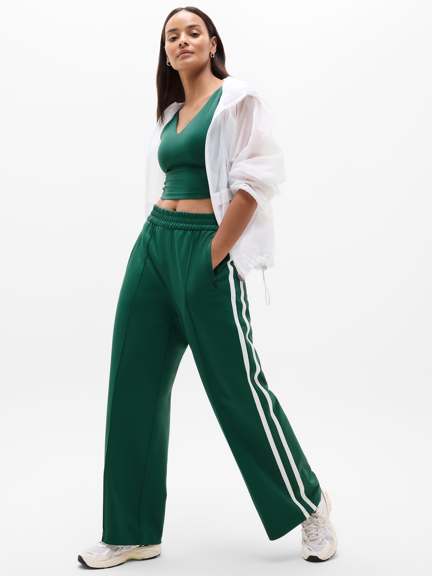 Tempo Mid Rise Wide Leg Track Pant