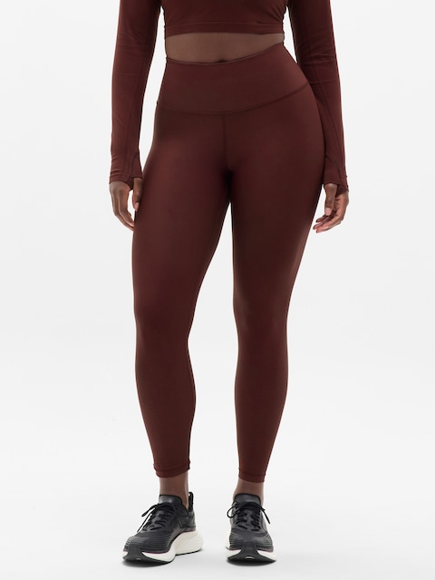 Interval High Rise Perforated Legging - Garnet