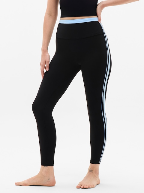 Elation Sport Stripe 7/8 Legging - Black/Mist Blue