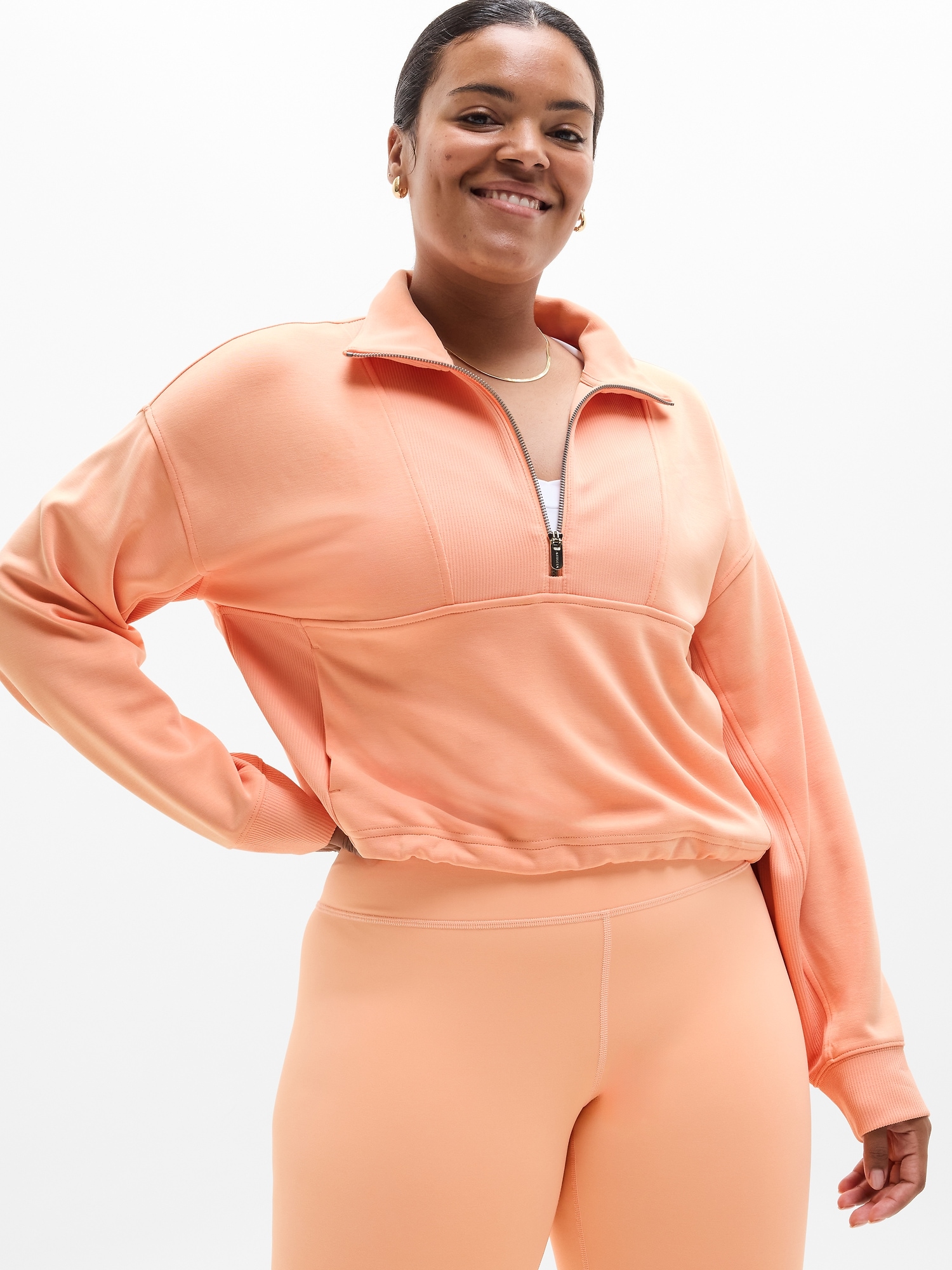 Seasoft Rib 1/4 Zip Popover - Orange