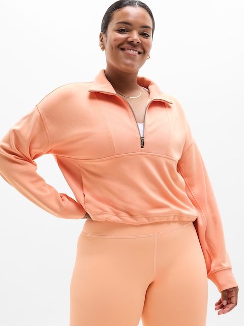Seasoft Rib 1/4 Zip Popover - Papaya