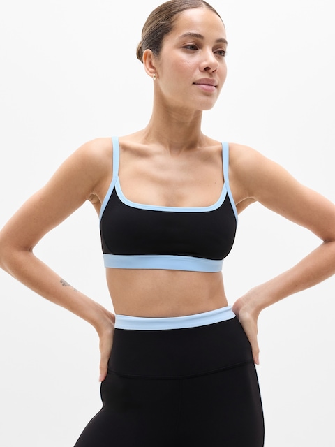 Square Neck Bra A-C - Black/Mist Blue