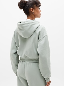 Forever Fleece Crop Full Zip - Green - image 3