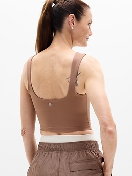 Transcend Square Neck Crop Sports Bra D-DD - Brown - image 2