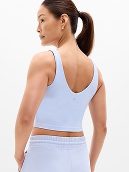 Transcend V-Neck Crop Sports Bra A-C - Blue - image 2