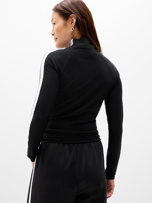 Image number 7 showing, Renew Seamless Mock Neck Stripe Logo Top