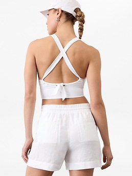 Retreat Linen Mid Rise 4" Short - White - image 3