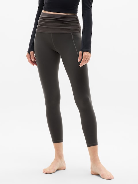 Salutation Stash Fold Over 7/8 Legging - Shadow Grey