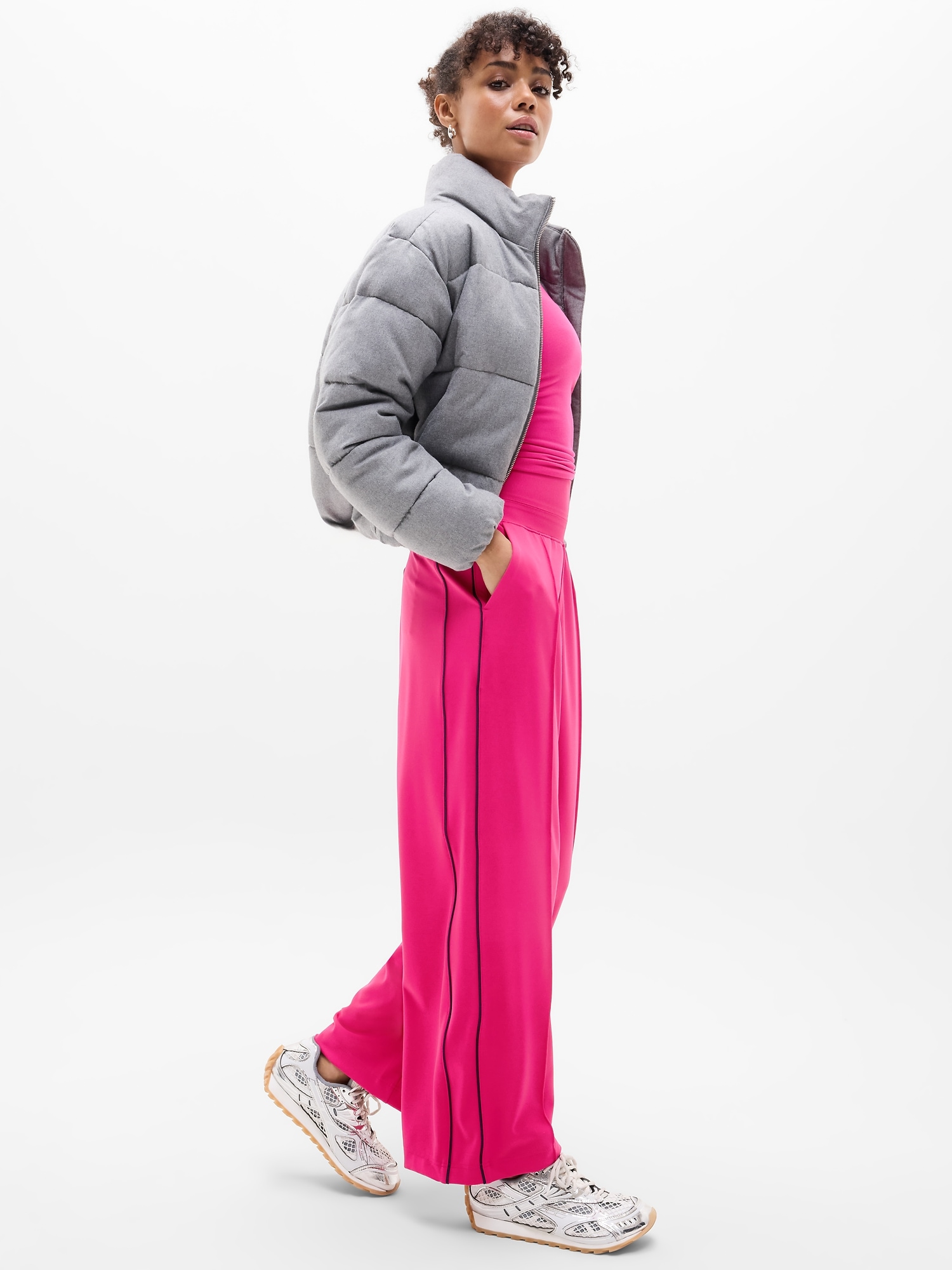 Venice High Rise Track Stripe Wide Leg Pant | Athleta