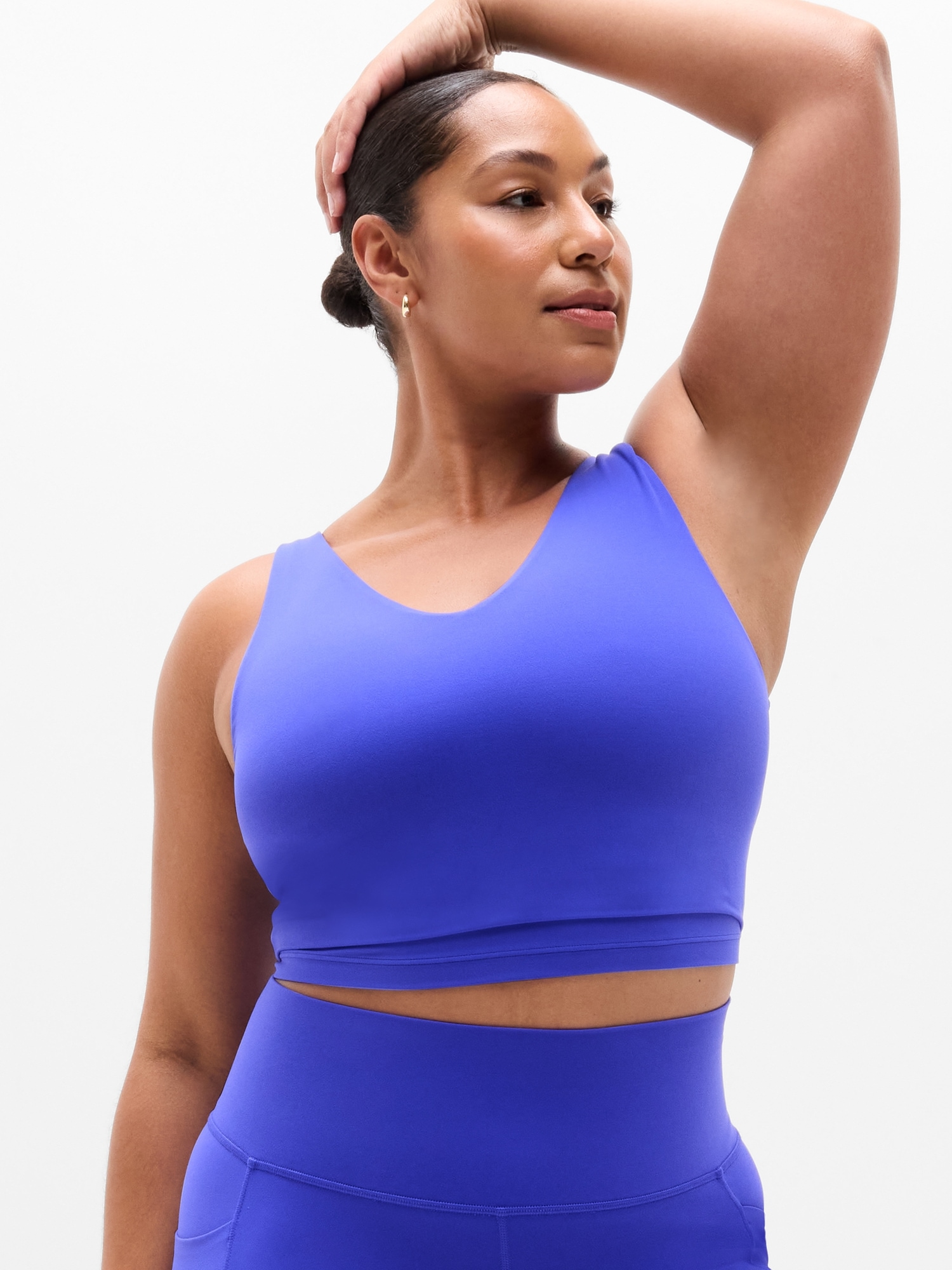 Transcend V-Neck Crop Sports Bra A-C - Blue