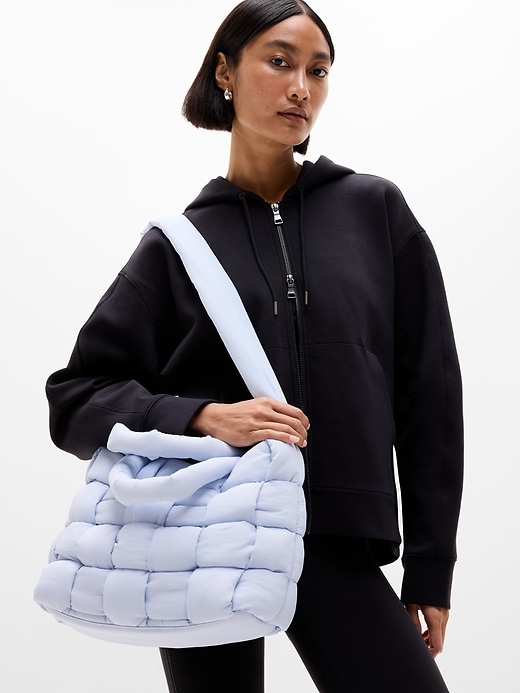 Image number 2 showing, Woven Square Puff Tote