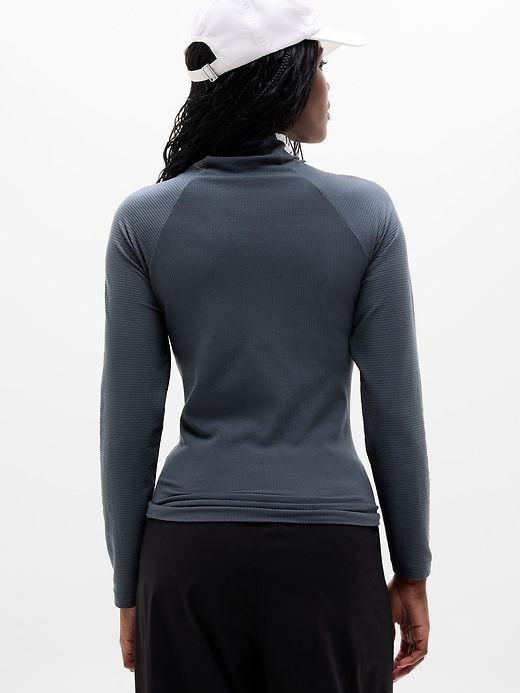 Image number 6 showing, Renew Seamless Mock Neck Stripe Logo Top