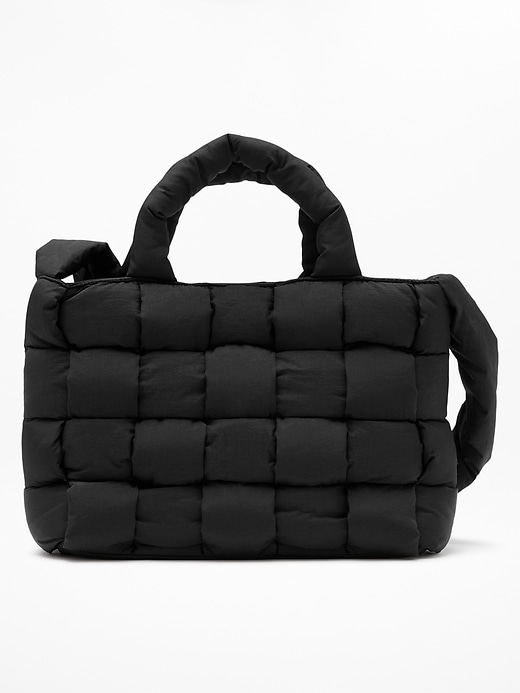 Image number 2 showing, Woven Square Puff Tote