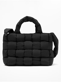 Image number 2 showing, Woven Square Puff Tote