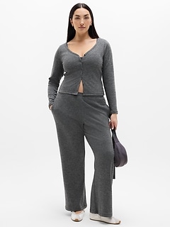 Athleta Sunday Rib Cardigan - Gray (Dark Grey Heather)