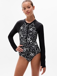 Athleta Girl Rashguard One Piece Swimsuit