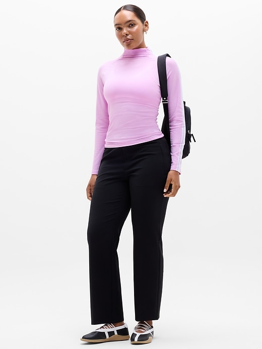 Image number 5 showing, Renew Seamless Mock Neck Stripe Logo Top