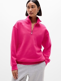 Forever Fleece 1/4 Zip Sweatshirt - Pink - image 2