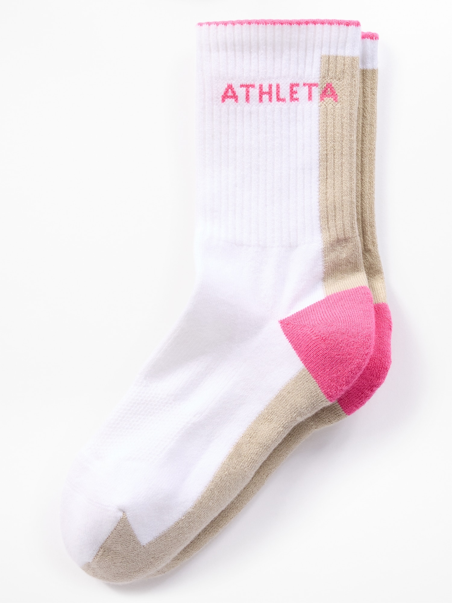 Athleta Colorblock Everyday Crew Sock In White