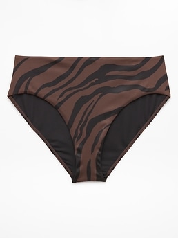 Athleta High Waist Cheeky Swim Bottom - Brown (Prima Woodland Zebra)