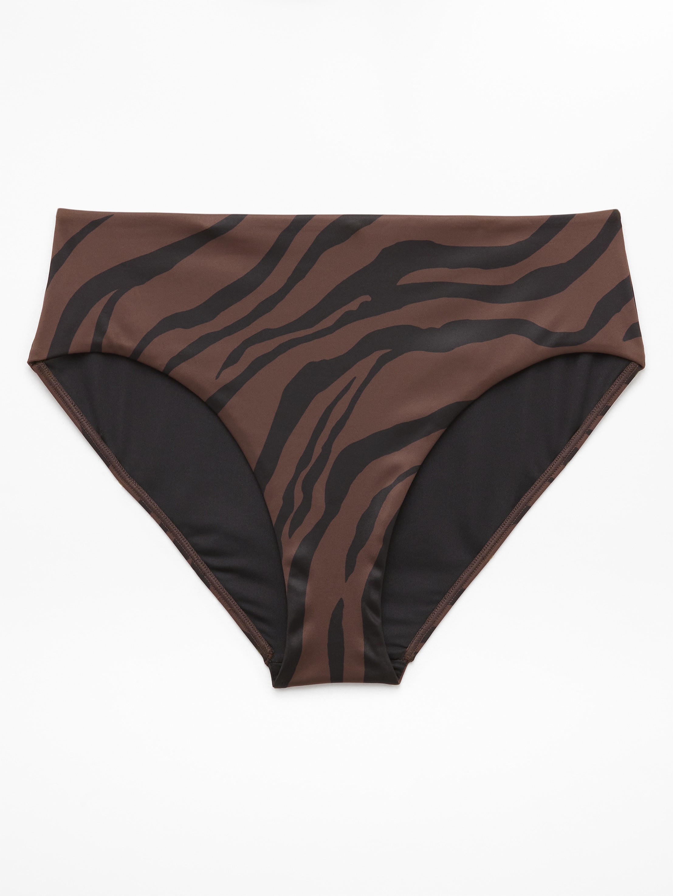 Athleta High Waist Cheeky Swim Bottom - Brown (Prima Woodland Zebra)