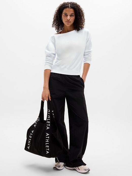 Image number 2 showing, Airy Cotton Terry Boat Neck Sweatshirt