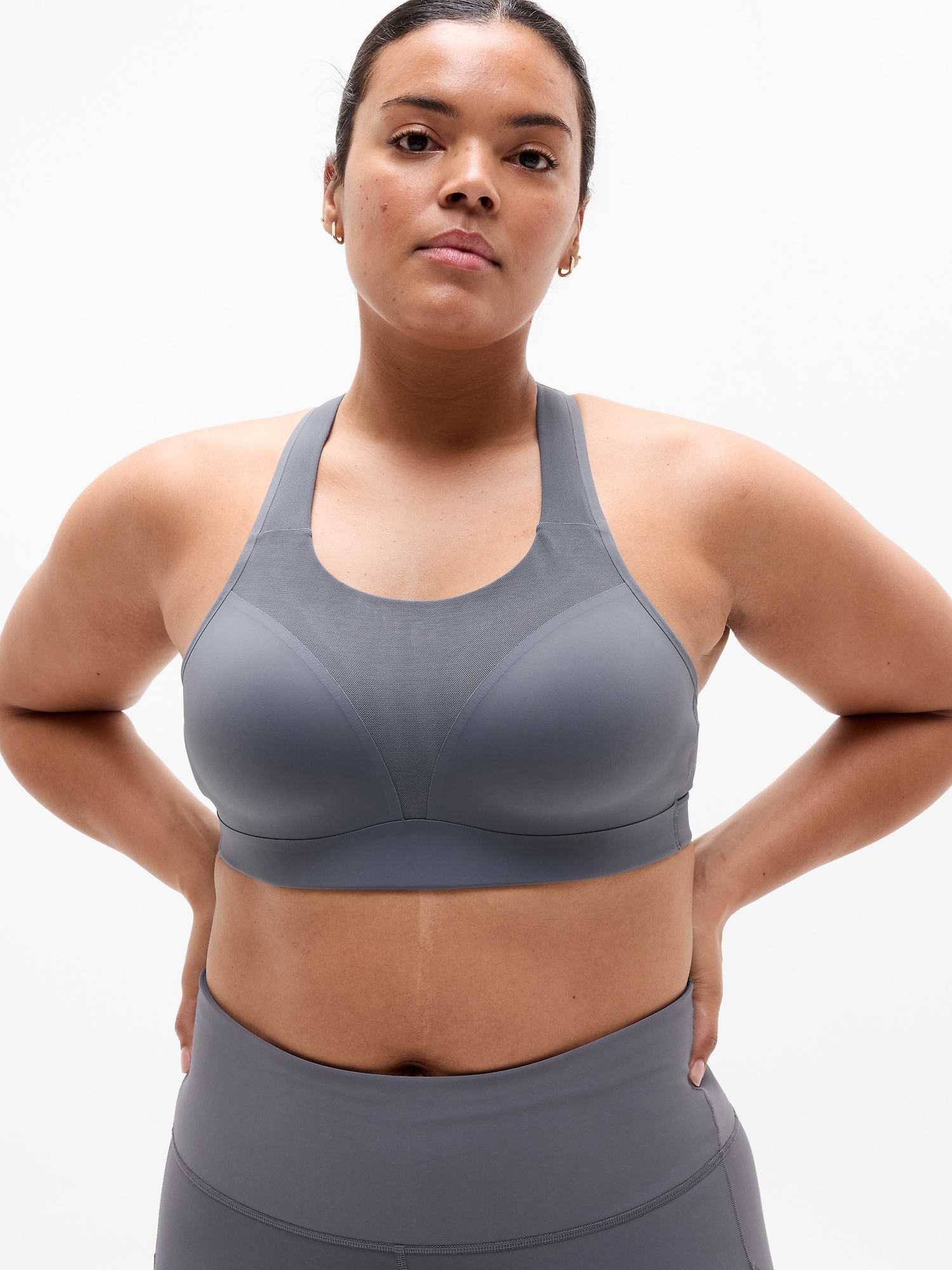 Speed Run High Support Sports Bra - Gray