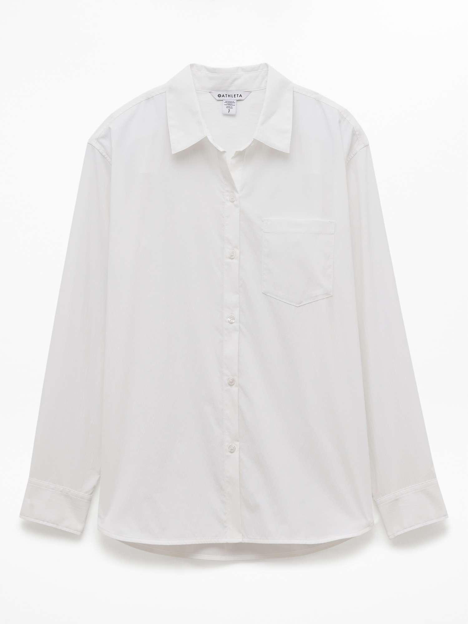 Athleta Midday Relaxed Poplin Shirt - White (Bright White)