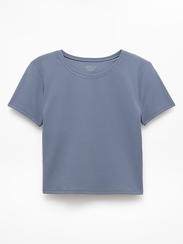 Athleta Transcend Open Back Tee - Gray (Slate)