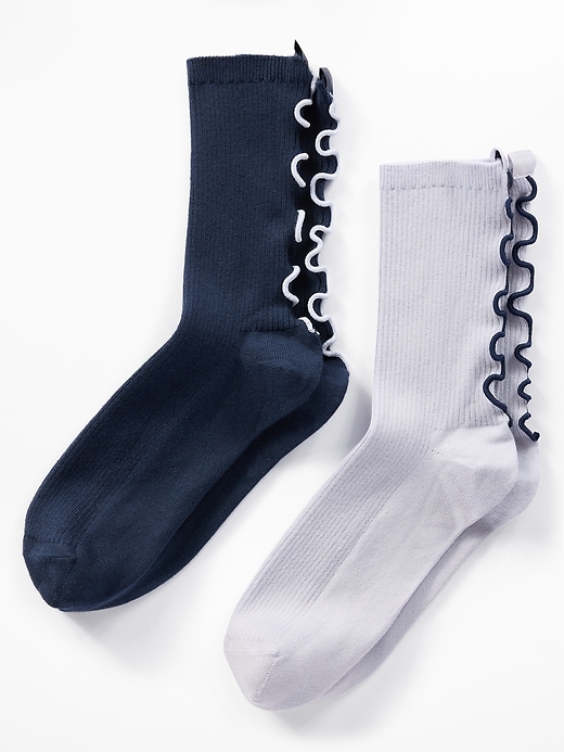 Image number 1 showing, Athleta Ruffle Novelty Everyday Crew Sock 2-Pack