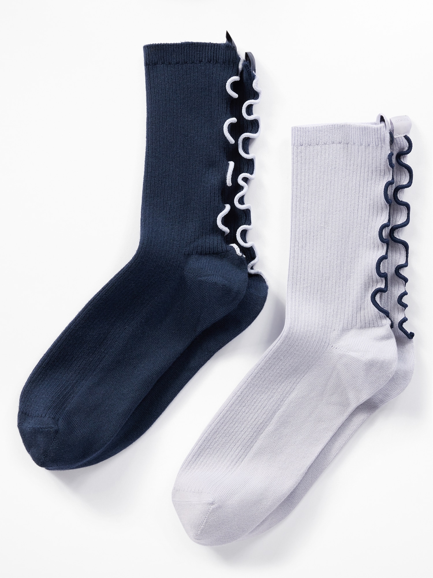 Athleta Ruffle Novelty Everyday Crew Sock 2-pack In Blue