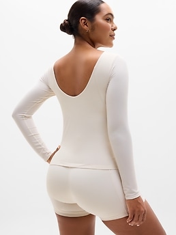 Athleta Bodymove Scoop Back Top - Beige (Bone)
