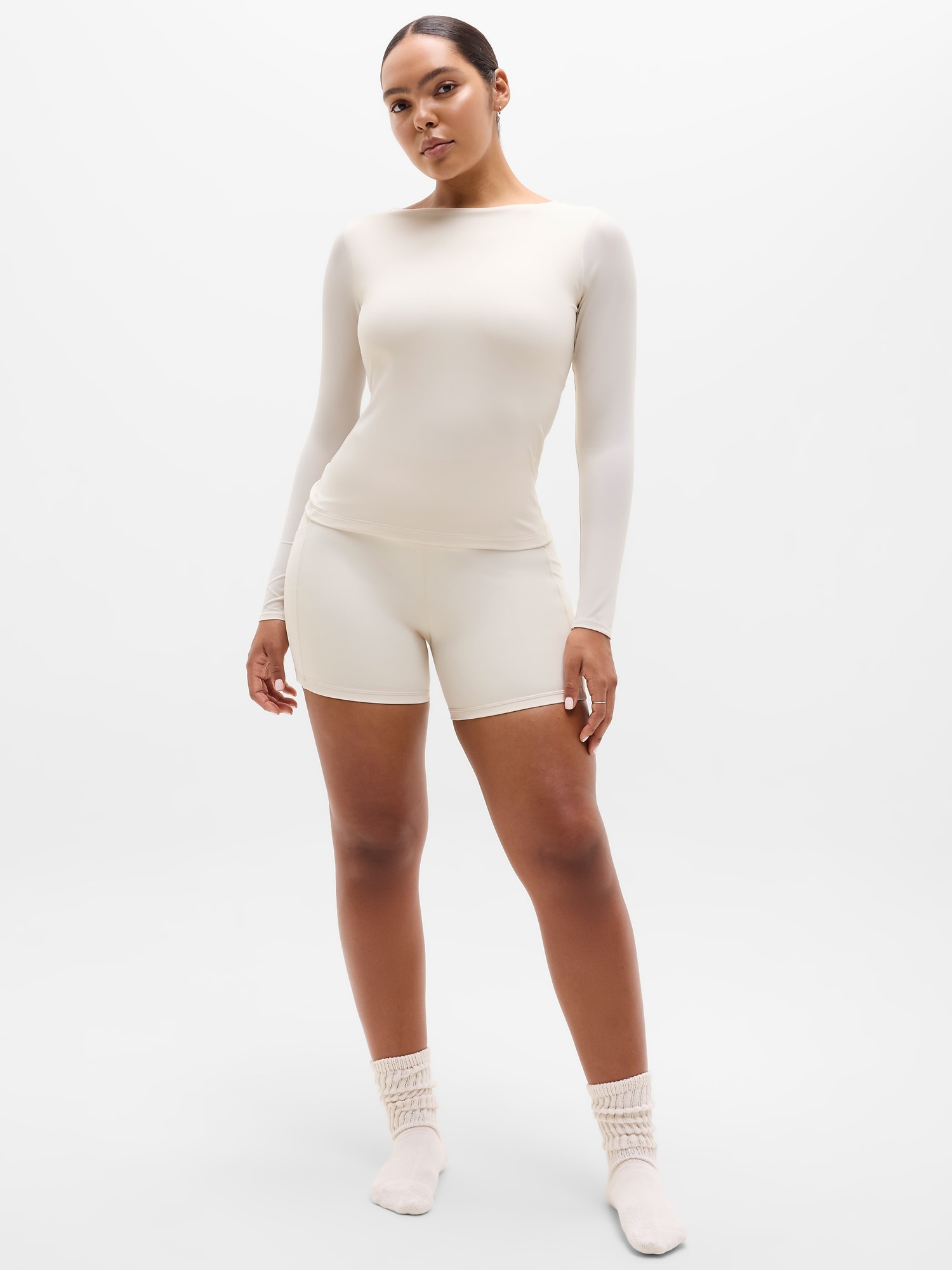 Athleta Bodymove Scoop Back Top - Beige (Bone)