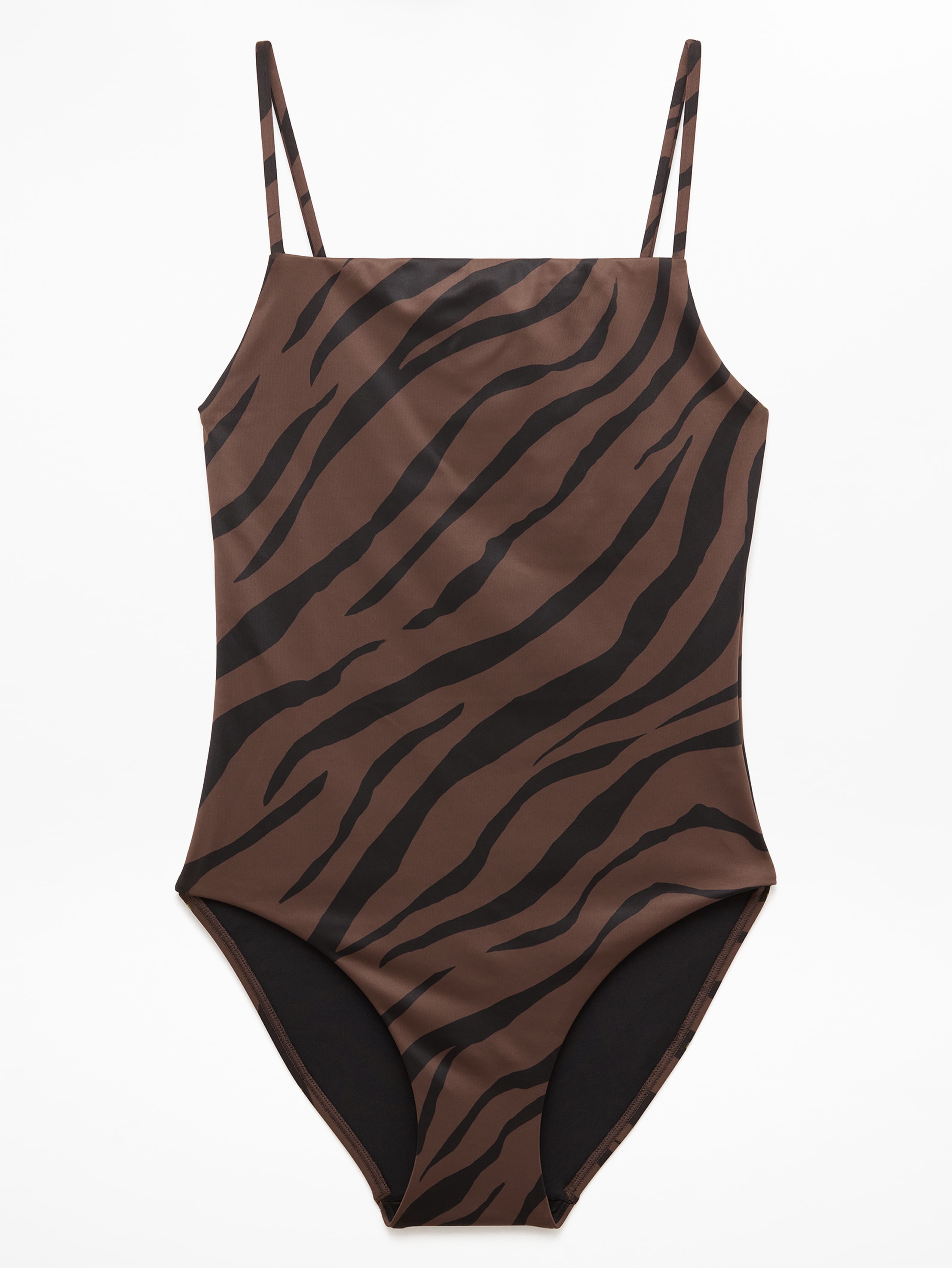 Athleta Straight Neck One Piece - Brown (Prima Woodland Zebra)